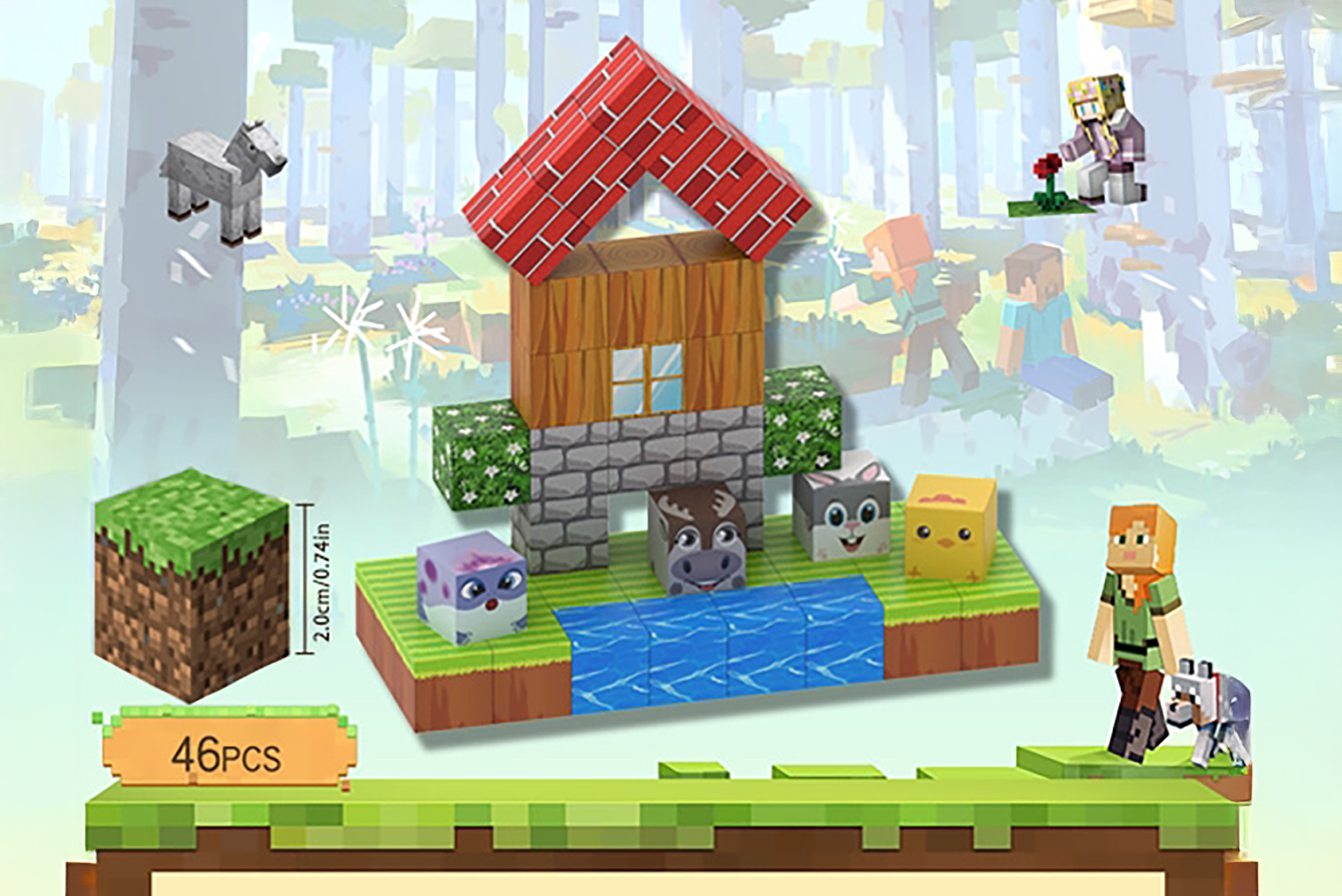 MAGNIBLOCKS - Animal Garden (46 stk.)
